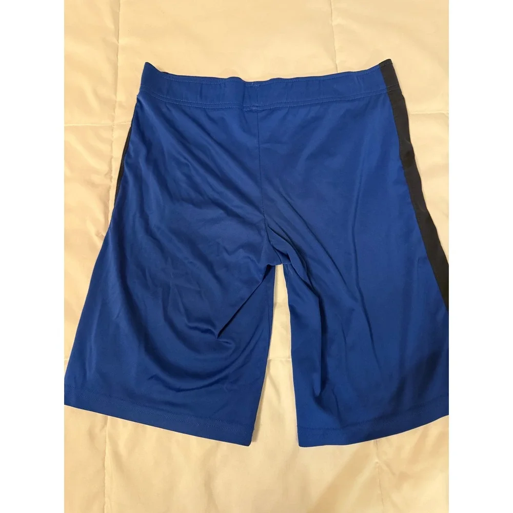 Gymboree Boys Blue Athletic Shorts Black Side Stripe Size L 10-12 Pockets